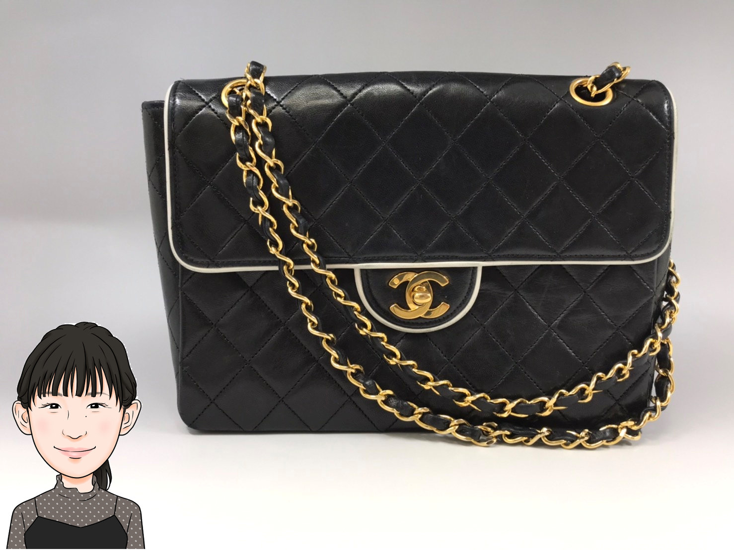 CHANEL 【シャネル】 ラムスキン マトラッセ チェーンショルダーバッグ 画像1