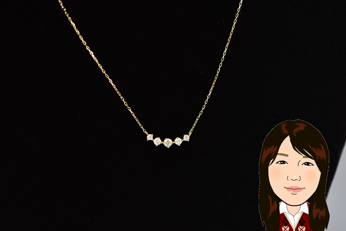 K18 18金 イエローゴールド ダイヤモンド ネックレス 画像1