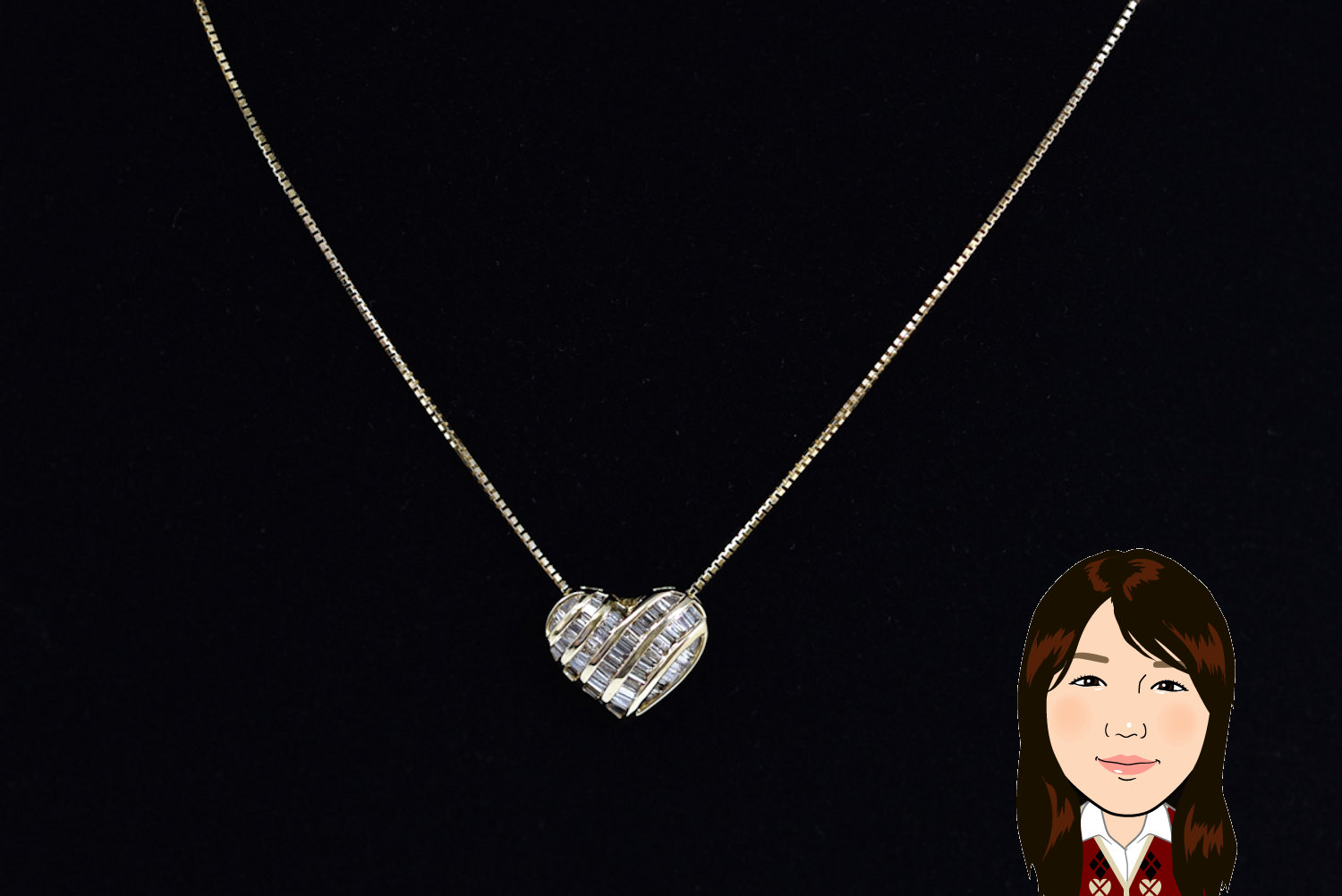 K18 18金 イエローゴールド ダイヤモンド ネックレス 画像1