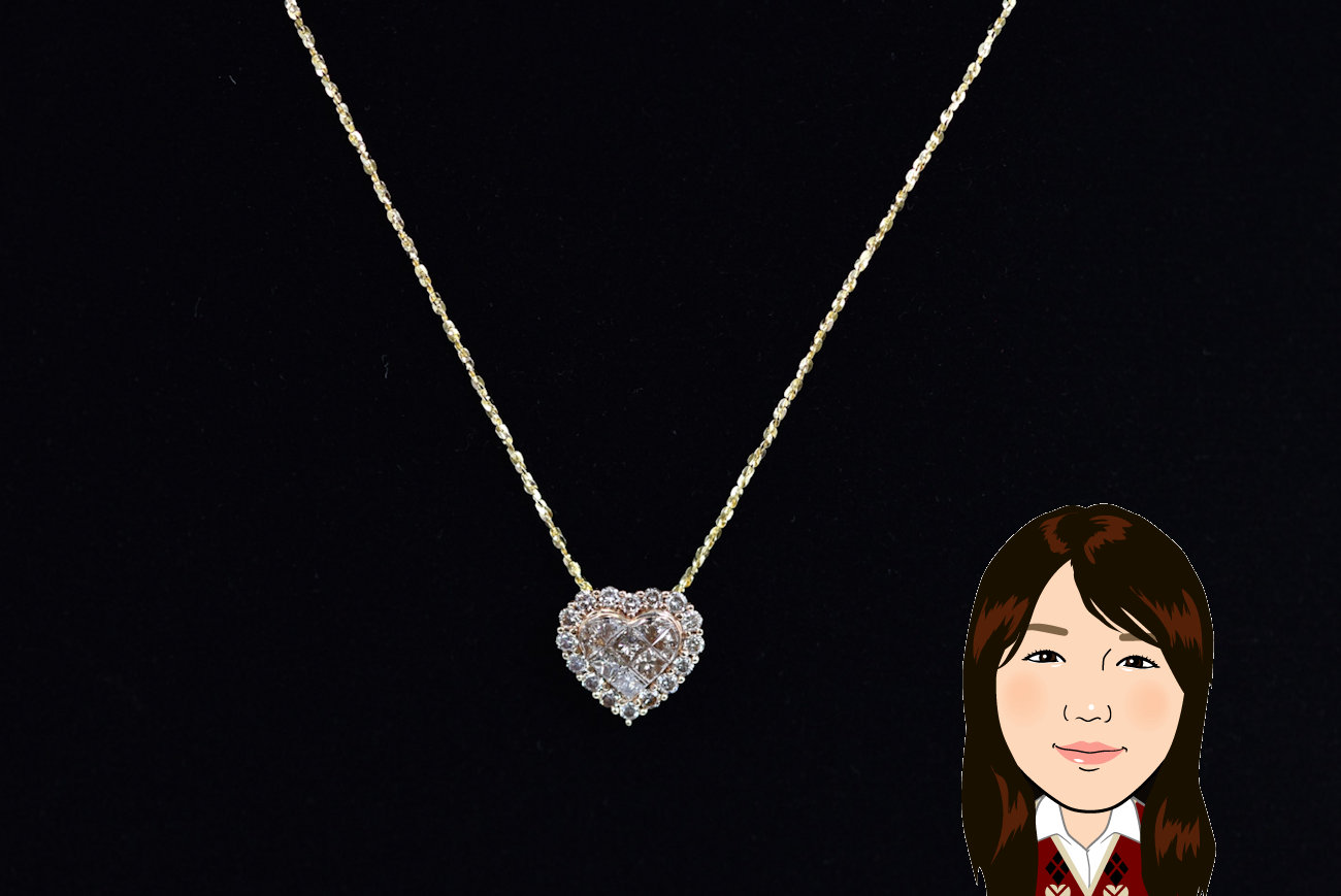 K18 18金 イエローゴールド ダイヤモンド ネックレス 画像1