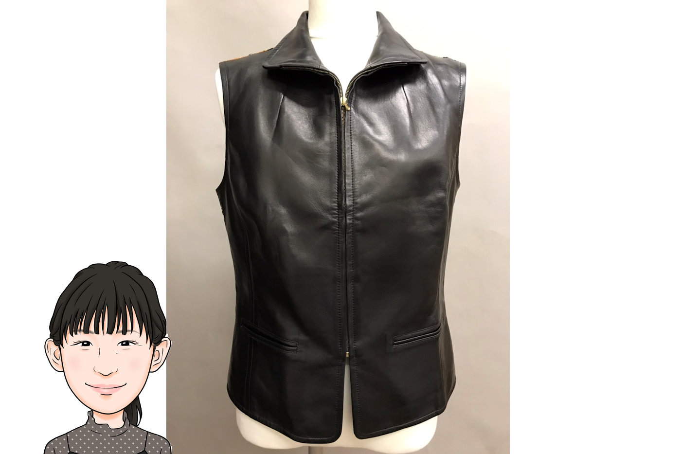 HERMES【エルメス】ベスト 革 レザー シルク 画像1