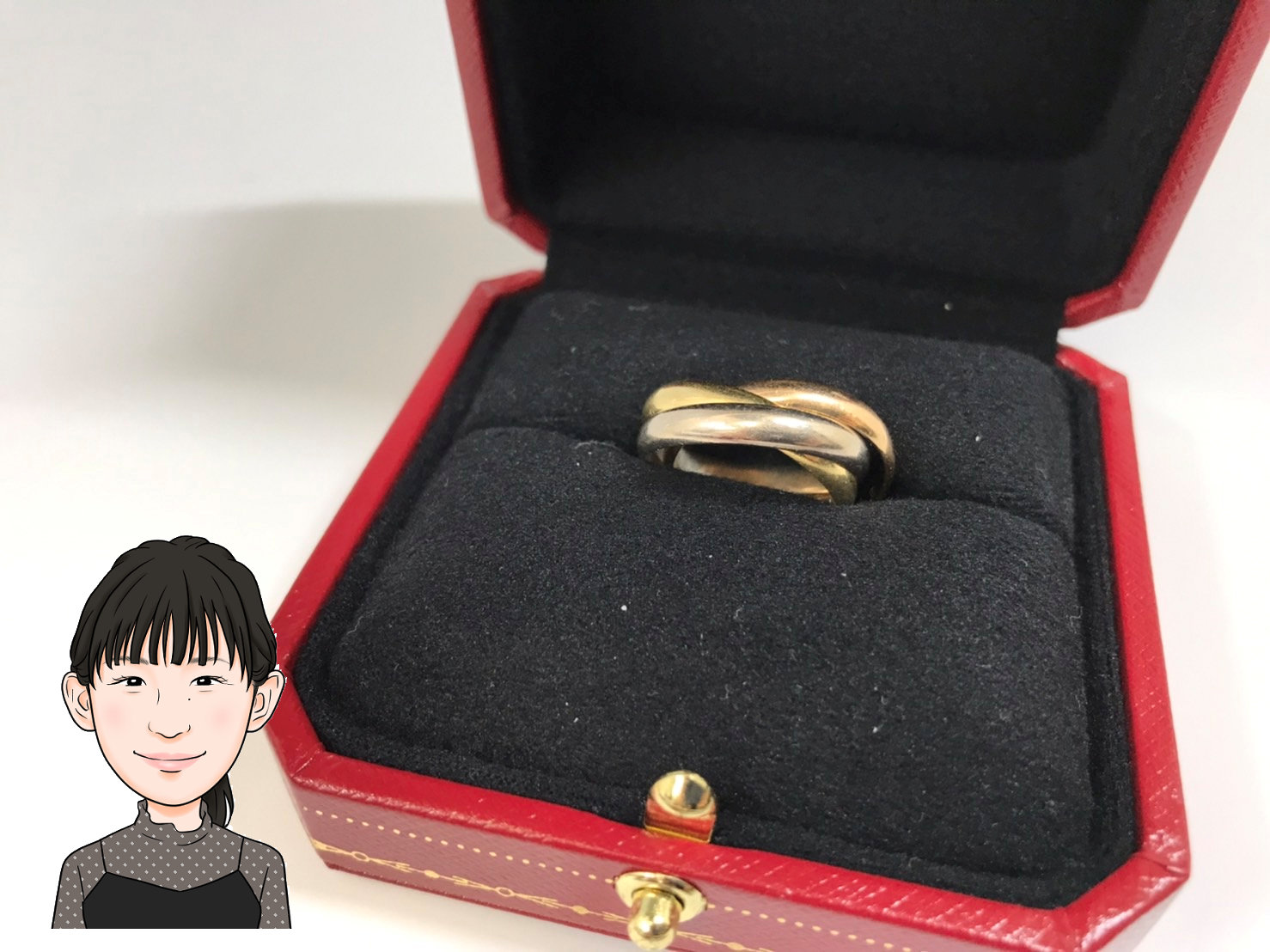 Cartier 【カルティエ】K18 18金 スリーゴールド トリニティ リング 画像1
