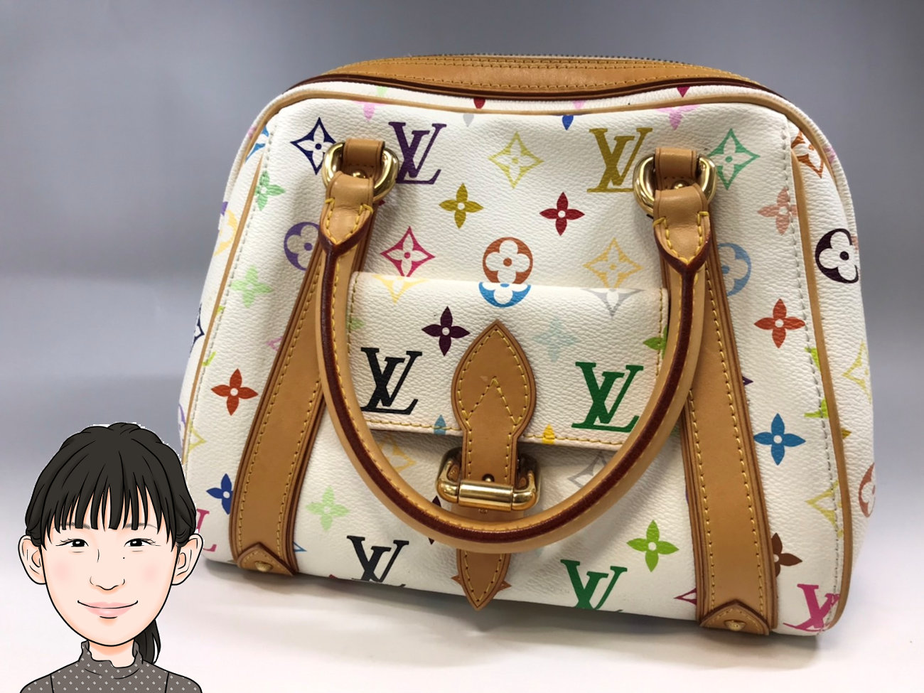 LOUIS VUITTON 【ルイヴィトン】モノグラム マルチ白 プリシラ M40096 画像1