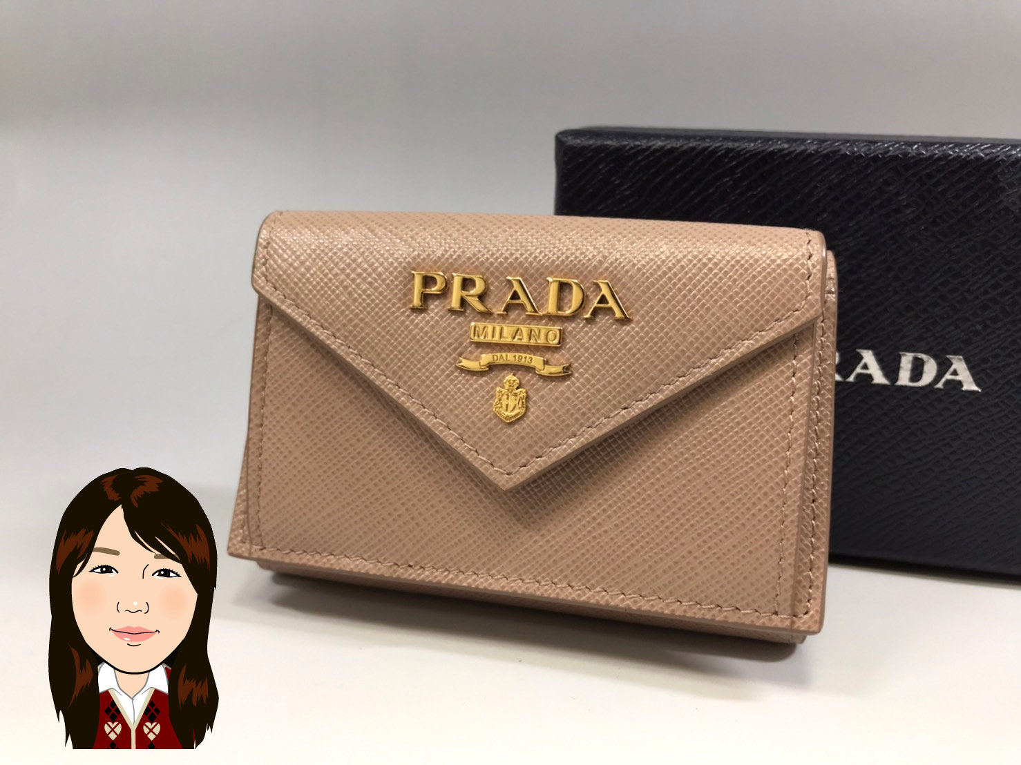 PRADA 【プラダ】 サフィアーノ コンパクトウォレット ミニ財布 画像1