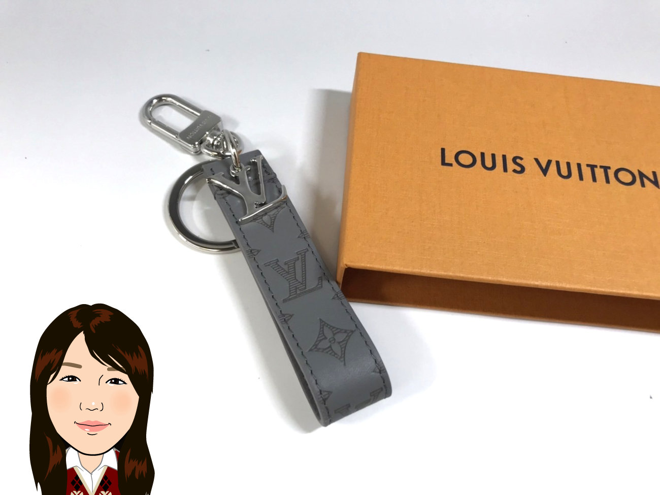 LOUIS VUITTON 【ルイヴィトン】モノグラムシャドウ ドラゴンヌ・LV・シェイプ M00893 キーリング 画像1