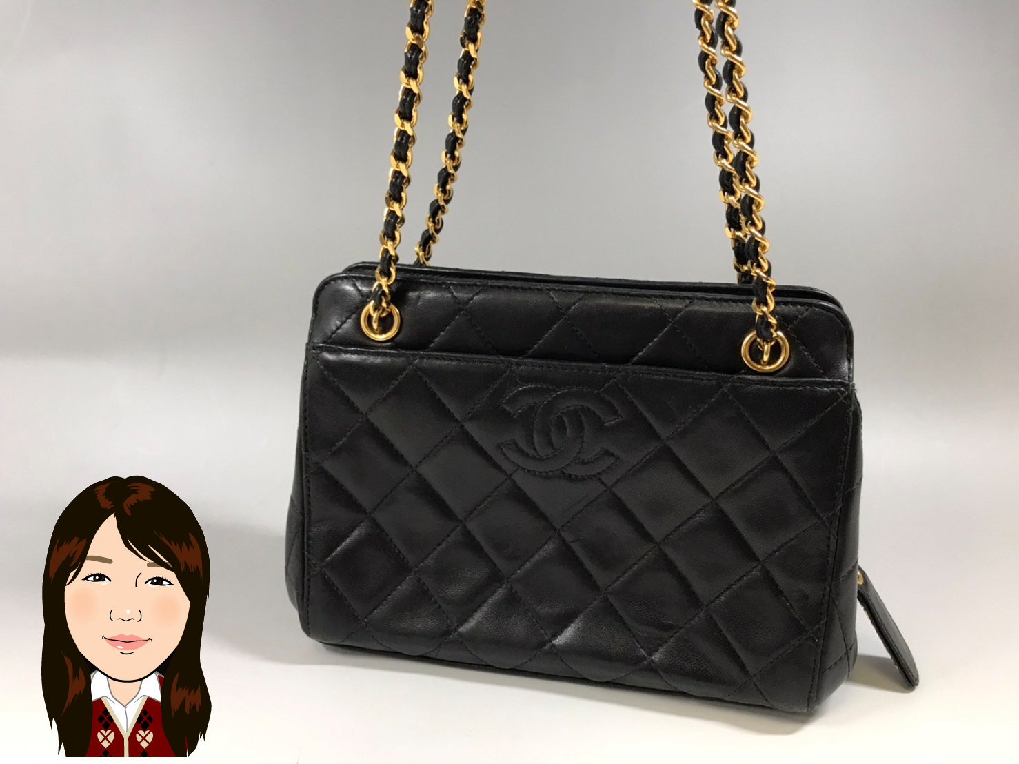 CHANEL 【シャネル】ラムスキン チェーンショルダーバッグ 画像1