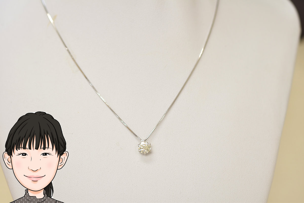 K18WG 【18金ホワイトゴールド】 ダイヤモンド プチネックレス 画像1