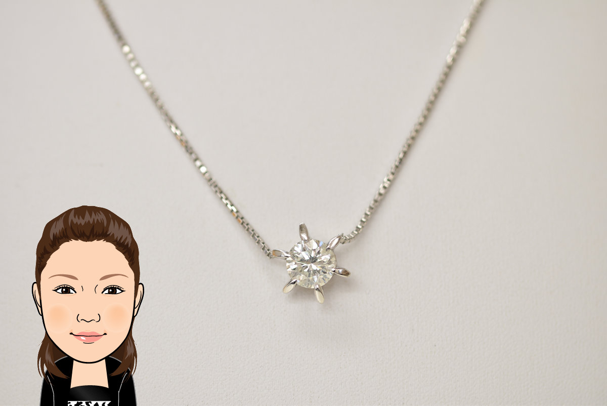 Pt850/900 【プラチナ】 ダイヤモンド プチネックレス 画像1