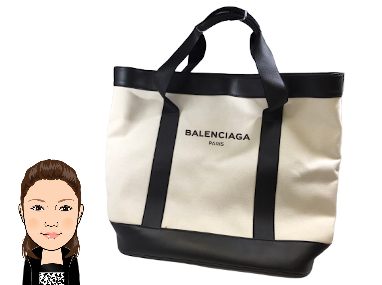 BALENCIAGA【バレンシアガ】キャンバス 革 トートバッグ 画像1