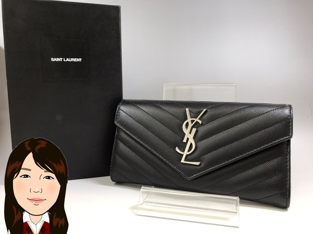 SAINT LAURENT 【サンローラン】Vステッチ 二つ折り長財布 画像1
