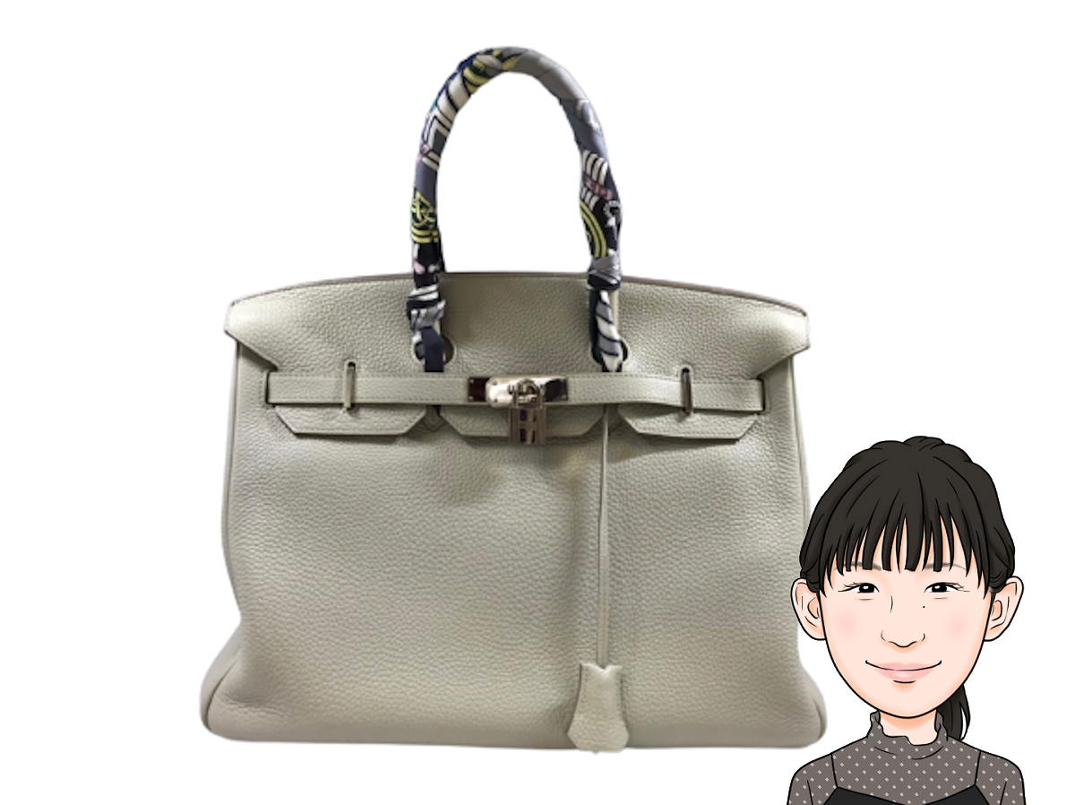 HERMES 【エルメス】バーキン35 グレーパール シルバー金具 画像1