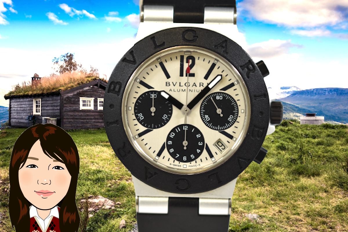 BVLGARI 【ブルガリ】アルミニウム AC38TA クロノグラフ メンズ時計 画像1