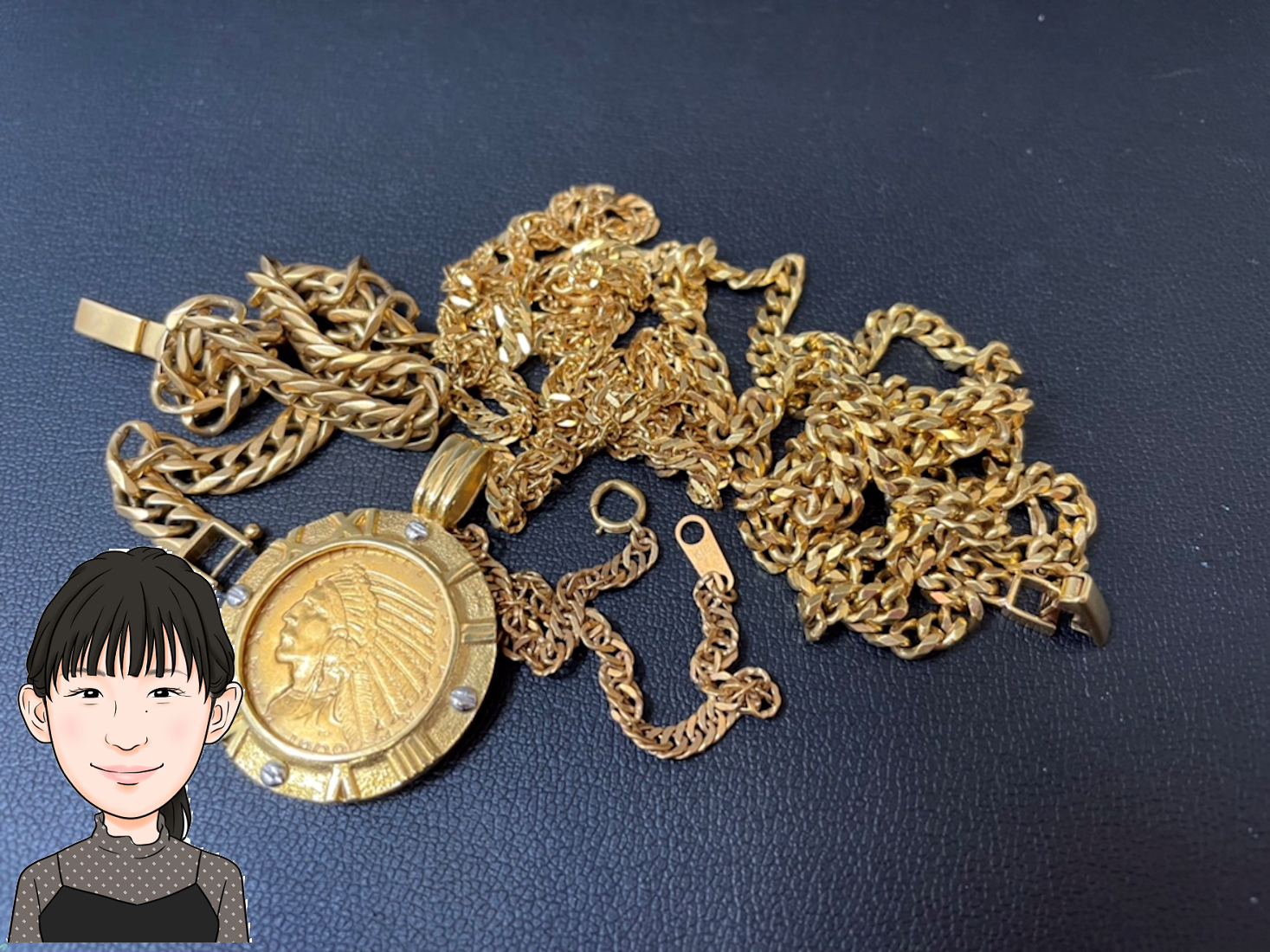 K18 18金 ネックレス ブレスレット K21.6 21.6金 コイン 画像1