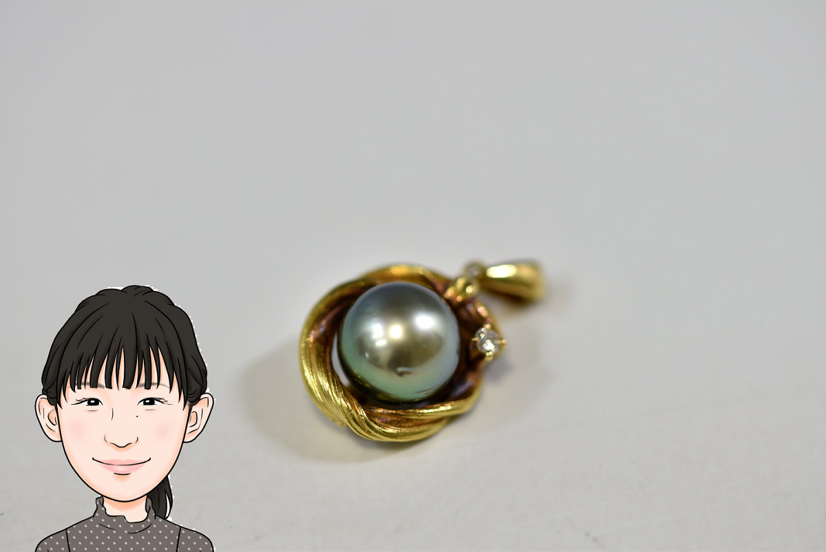 TASAKI 【田崎】 黒パール ペンダントトップ 画像1