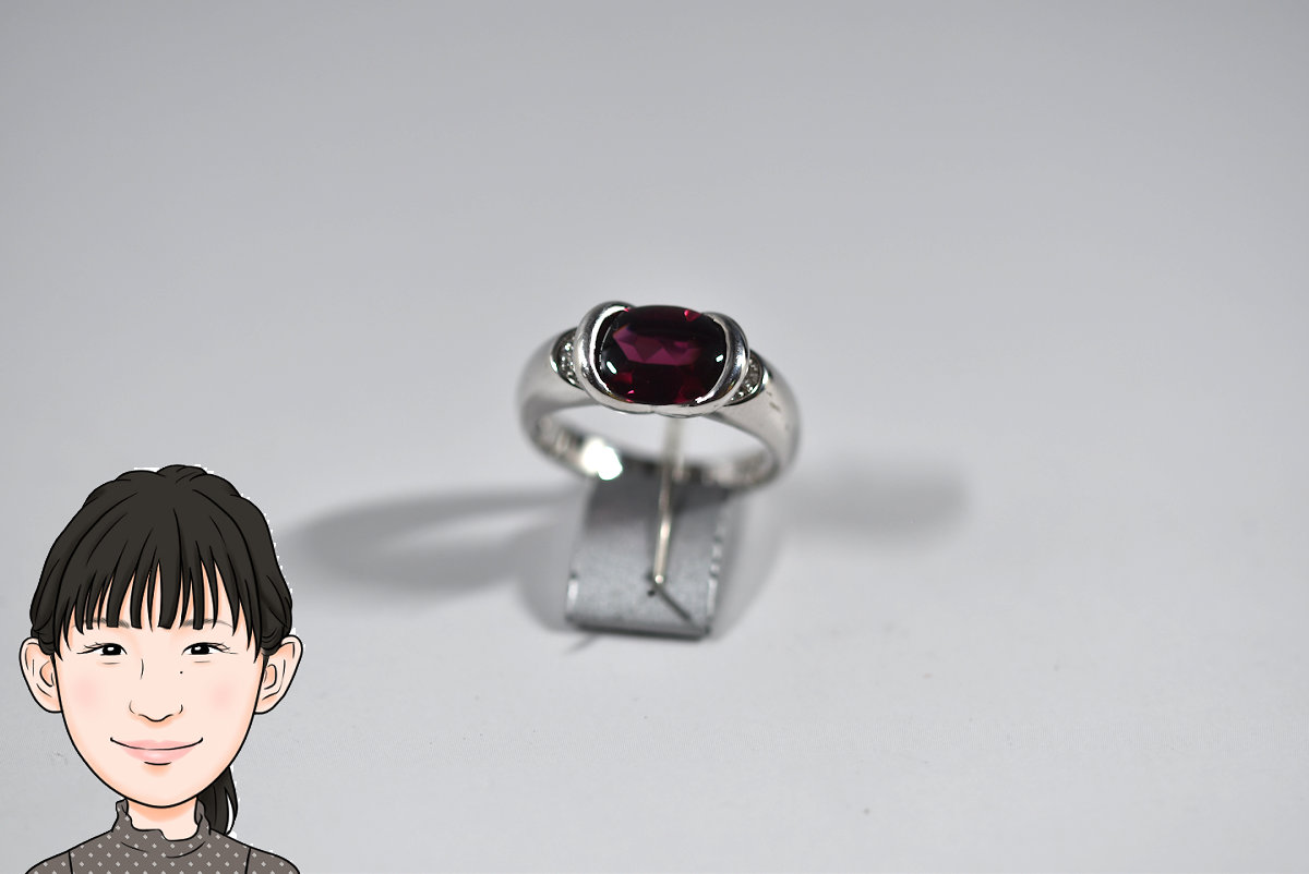 K18 【18金】 ガーネット ダイヤモンド 指輪 画像1