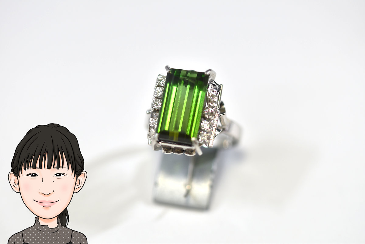 Pmのみ 【プラチナ】 トルマリン ダイヤモンド 指輪 画像1