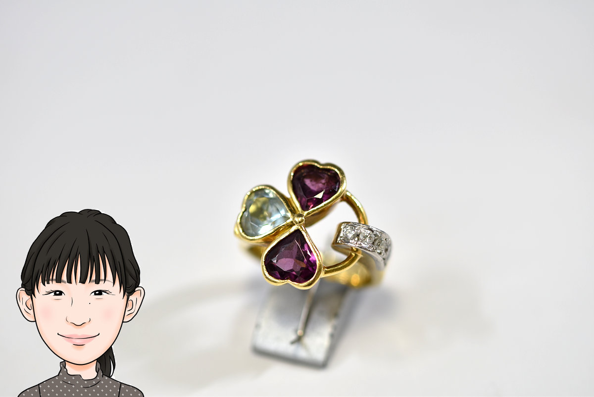 K18/Pt900 【18金/プラチナ】 トルマリン ダイヤモンド 指輪 画像1