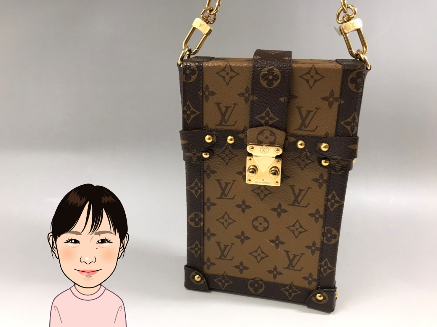 LOUIS VUITTON 【ルイヴィトン】 モノグラムリバース ポシェット トランク ヴェルティカル M67873 画像1