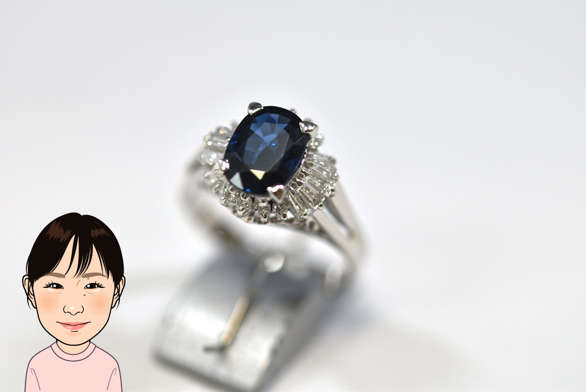 Pt900 【プラチナ】 サファイア ダイヤモンド 指輪 画像1