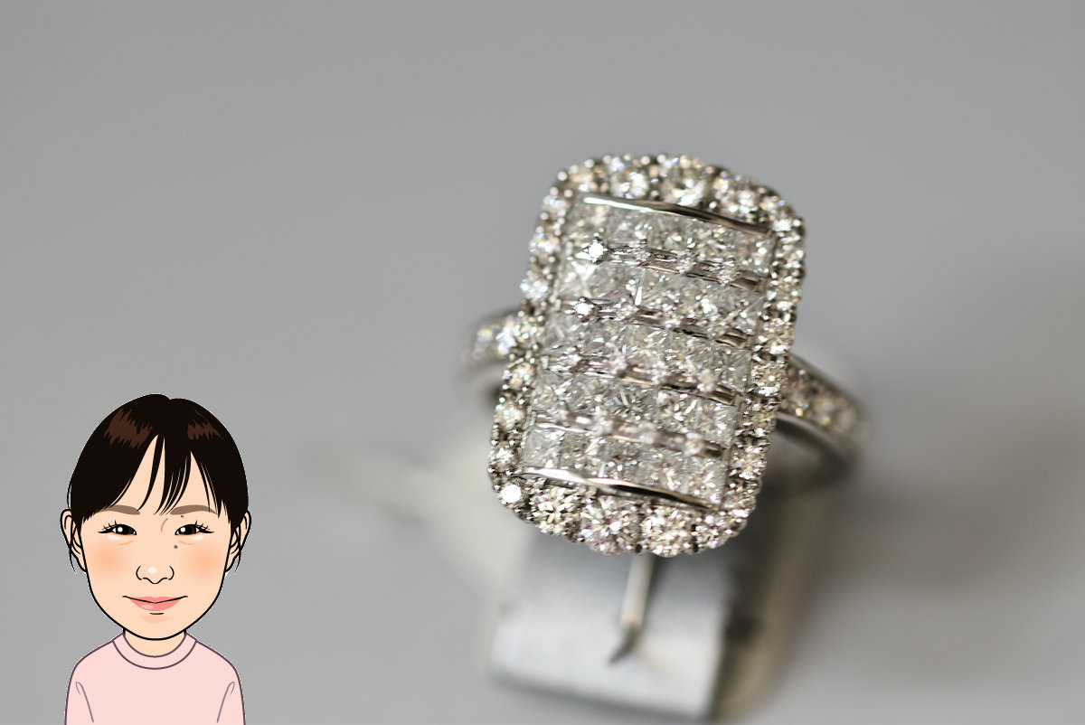 Pt900 プラチナ900 ダイヤモンド リング 指輪 画像1