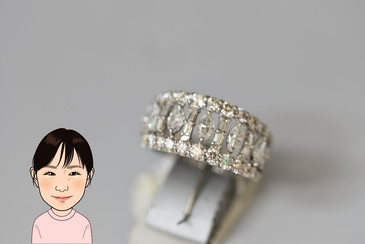 Pt900 プラチナ900 ダイヤモンド リング 指輪 画像1