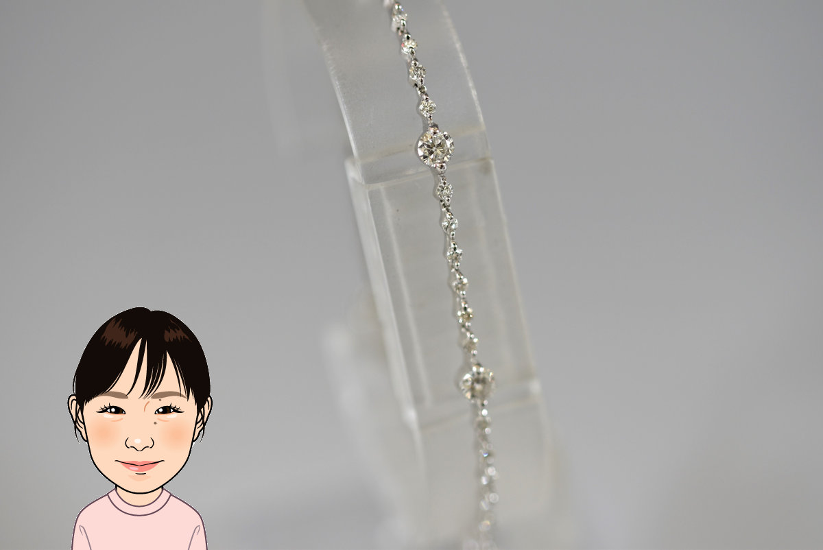 K18WG ホワイトゴールド ダイヤモンド ブレスレット 画像1