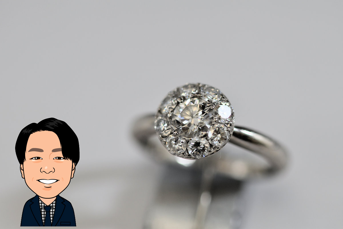 Pt900 プラチナ ダイヤモンド リング 指輪 画像1