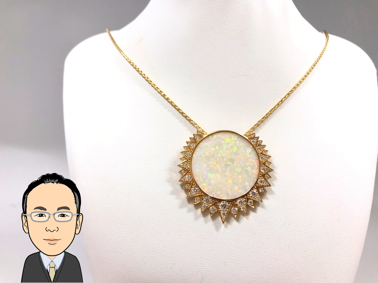 Piaget 【ピアジェ】Piaget Sunlight ペンダント K18ピンクゴールド オパール ダイヤモンド ネックレス 画像1