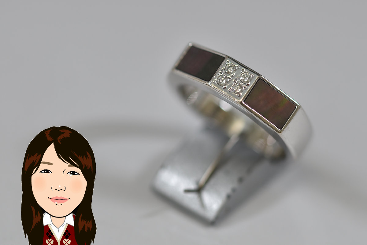 TASAKI 【タサキ】 K18WG マザーオブパール ダイヤモンド 指輪 画像1