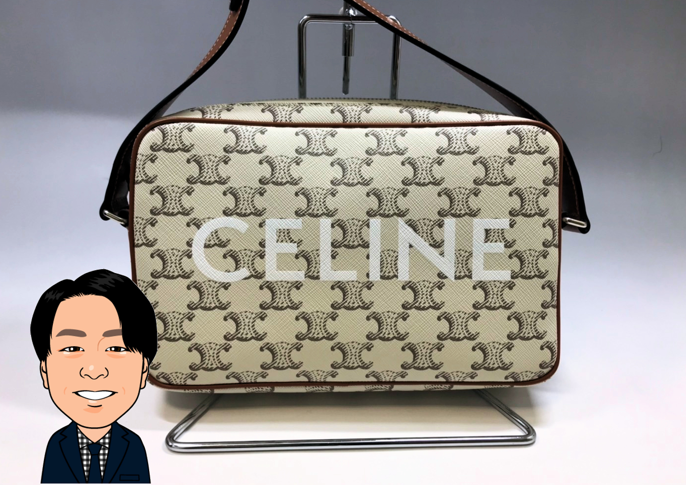 CELINE 【セリーヌ】ロゴプリント メッセンジャー ショルダーバッグ 画像1