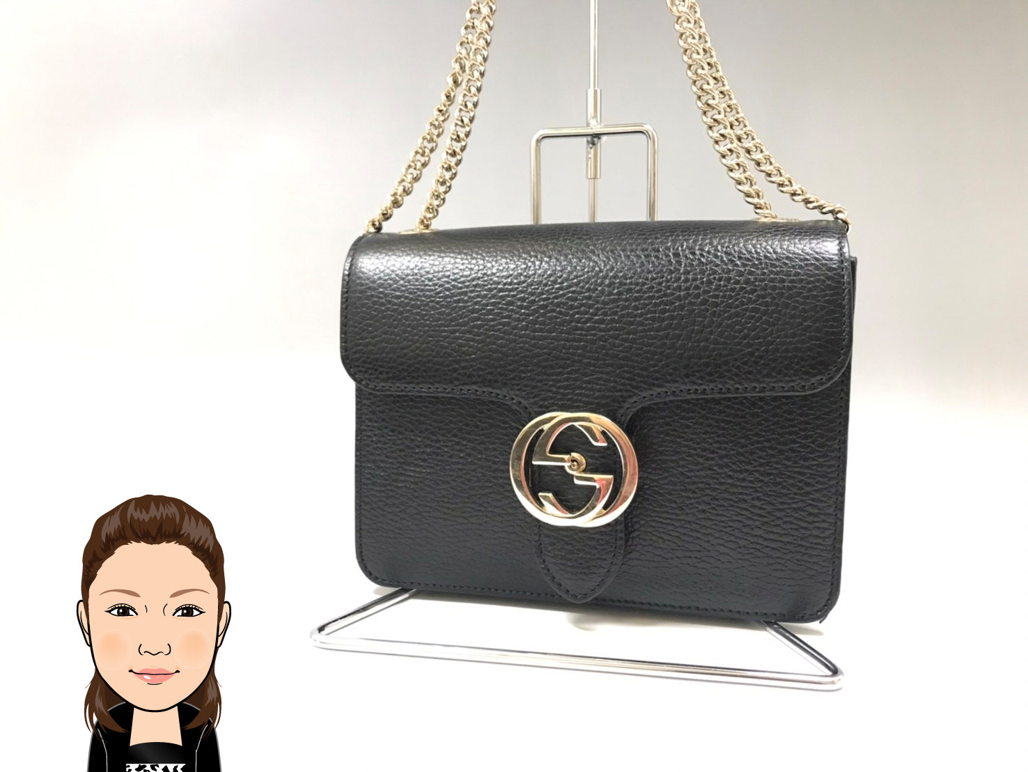 GUCCI 【グッチ】 インターロッキング チェーンショルダーバッグ 画像1