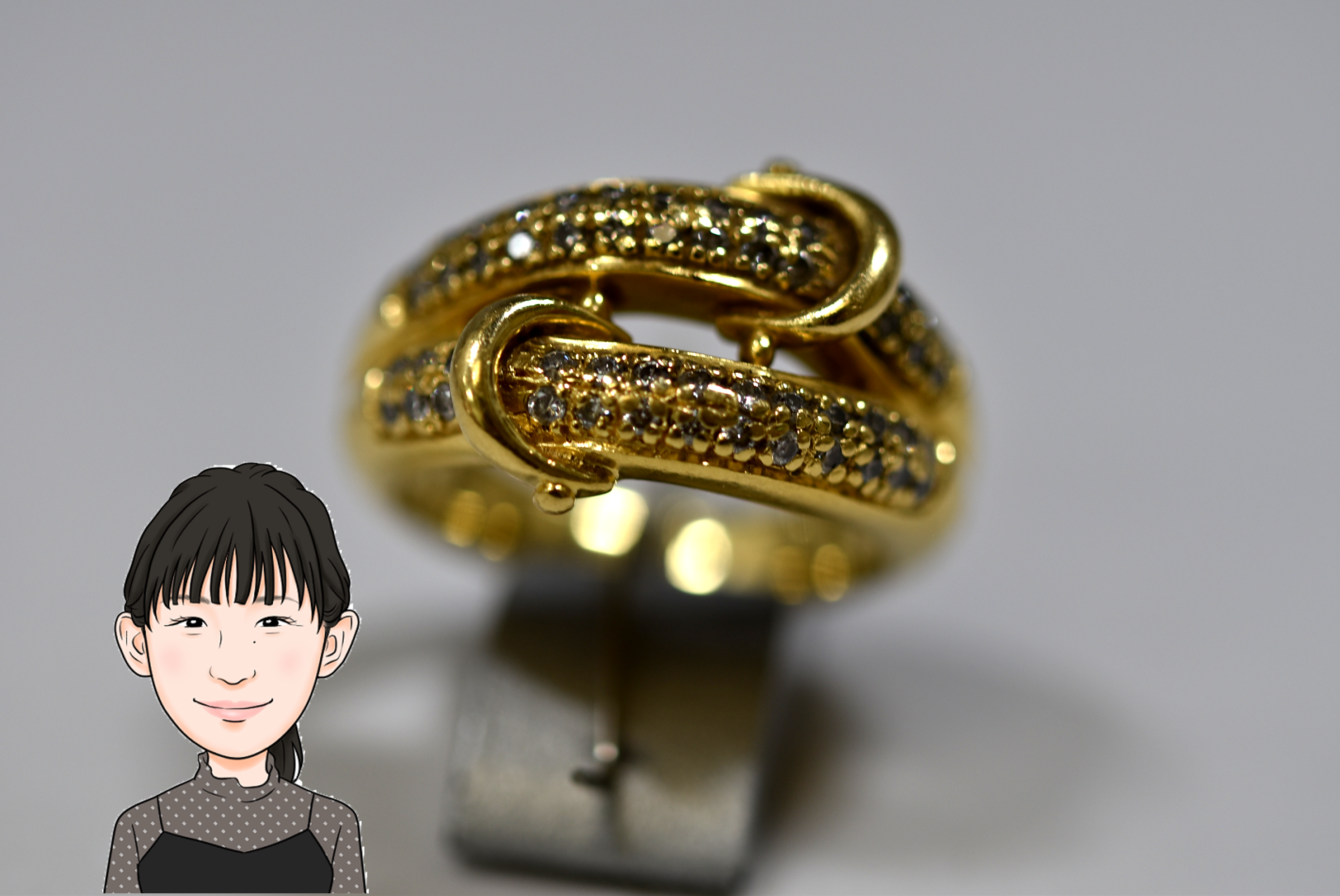 K18 【18金】 ダイヤモンド 指輪 画像1