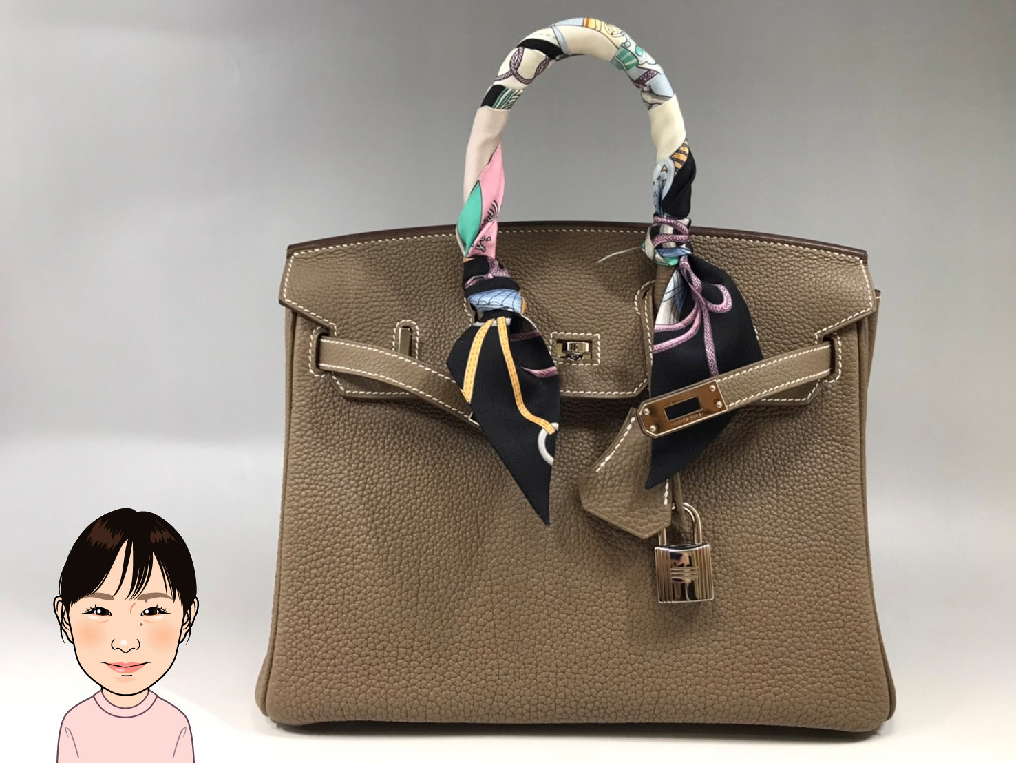 HERMES 【エルメス】 バーキン25 エトゥープ トゴ SV金具 画像1