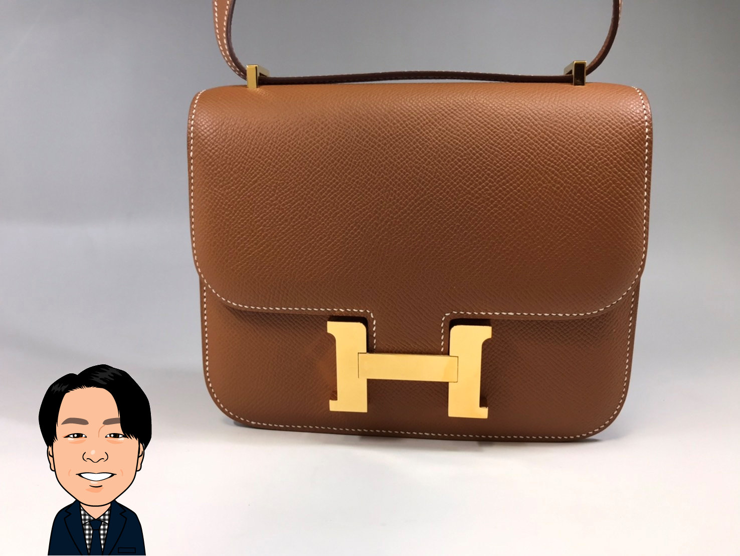 HERMES 【エルメス】 コンスタンスミニ(18cm) ゴールド エプソン 画像1