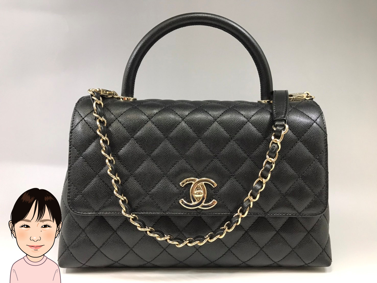 CHANEL 【シャネル】 ココハンドルラージ キャビアスキン 画像1