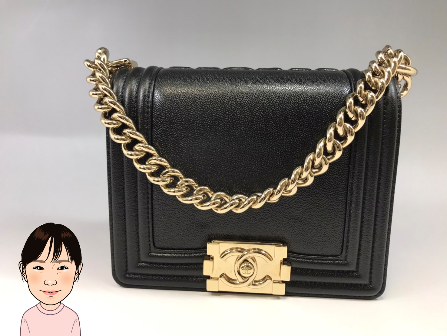 CHANEL 【シャネル】 ボーイシャネルミニ キャビアスキン 画像1